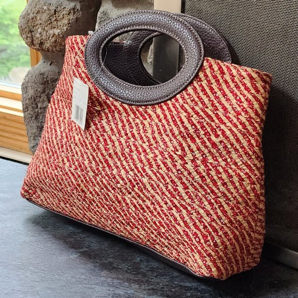 NWT Liz Claiborne Straw Clutch Handbag - Picture 2 of 14